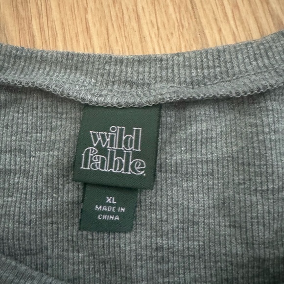 Target Wild Fable Grey Fringe Crop Top - Picture 2 of 2